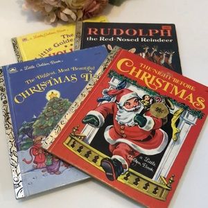 Christmas books Golden Books 80s Santa Claus Vintage kids Christmas Vintage